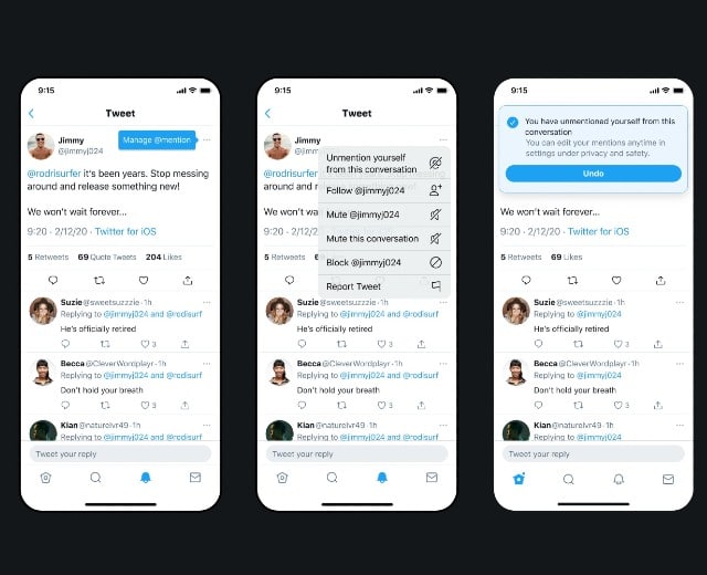 Unmention: Twitter's new function to exit conversations