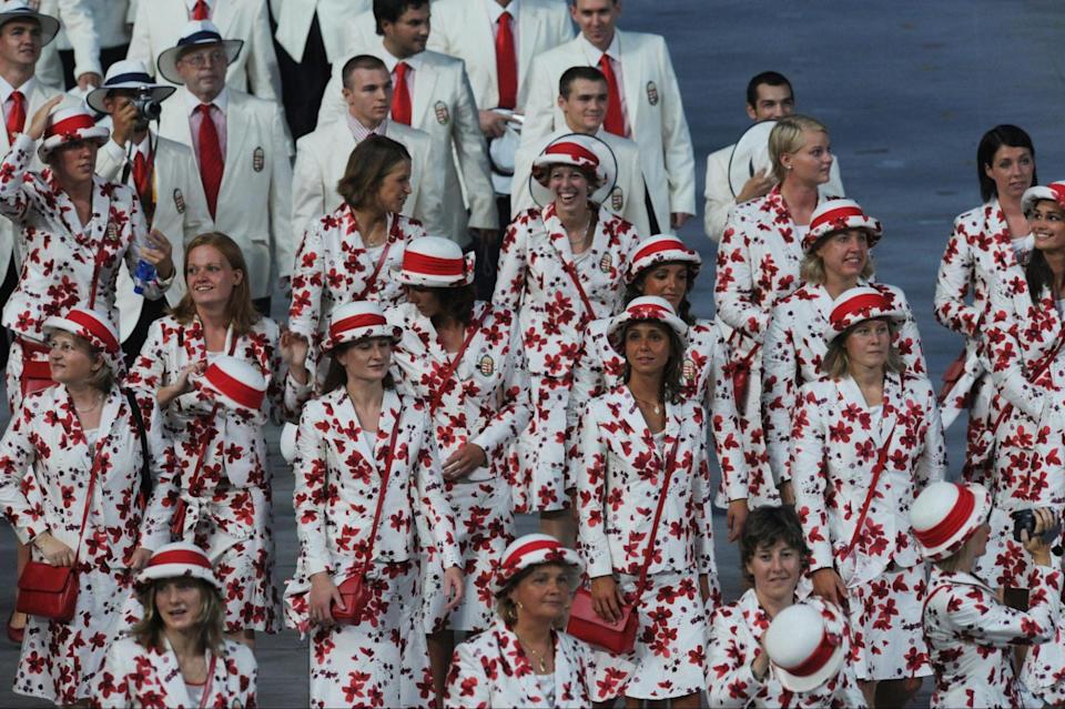 The Hungarian delegation at the opening ceremony of the 2008 Olympic Games in Beijing (William West/AFP via Getty Images)