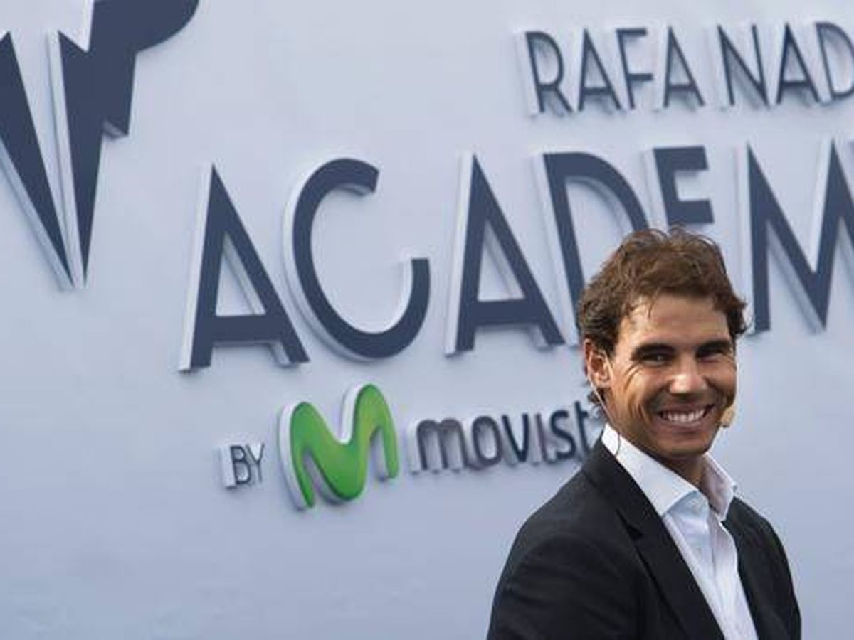Photography: Rafa Nadal at the presentation of his installed academy in Manacor.  (EFE)