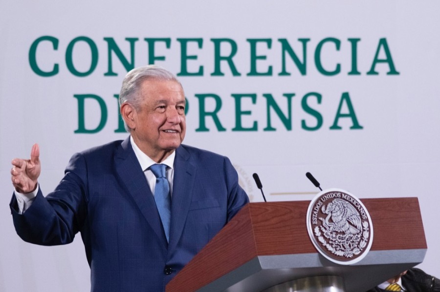 However, Lopez Obrador said his government does not plan to require people to be vaccinated against COVID-19 as some countries in Europe do.  Mexico Presidency's photo.