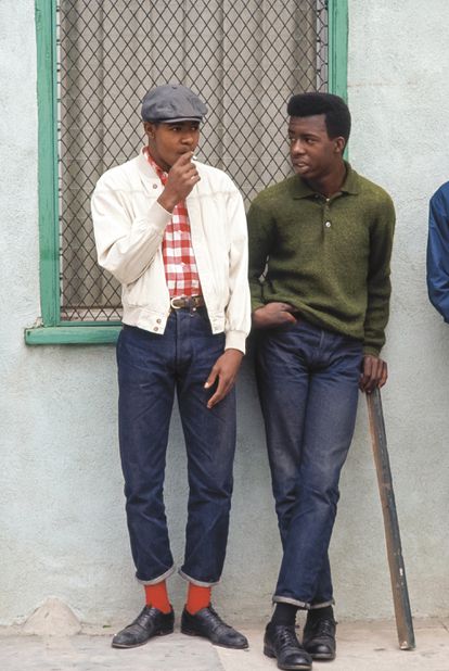 Two young men photographed in 1966 in Watts, a black suburb of Los Angeles.