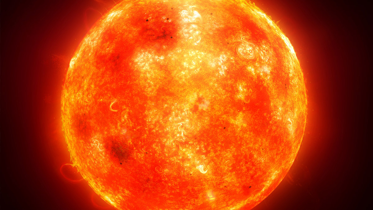 NASA's Solar Dynamics Observatory captures a strong, bright glow from the sun, which is rated as medium.