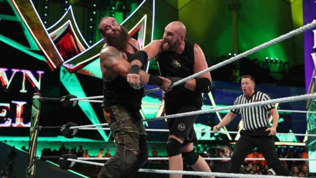 Tyson Fury, in his WWE fight against Braun Strowman