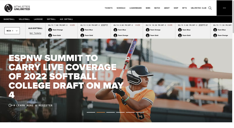 Within a year, Athletes Unlimited created competitions for basketball, softball, volleyball and lacrosse (Photo: Twitter Athletes Unlimited -AUProSports)