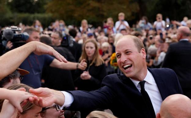 Prince William greets citizens outside Windsor Castle.