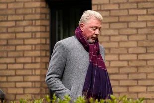 Former German tennis player Boris Becker leaves Southwark Crown Court in London on Friday, April 8, 2022, prior to his arrest.