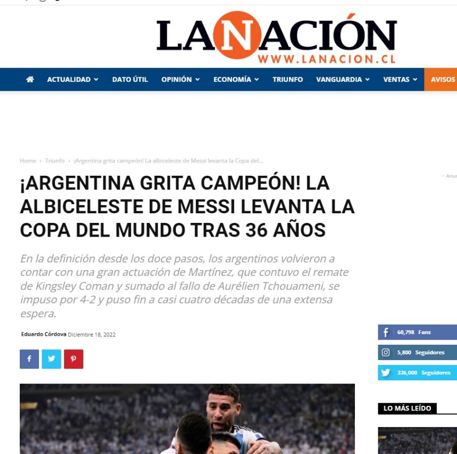 Argentina champion for Qatar 2022: This is how international newspapers recorded it